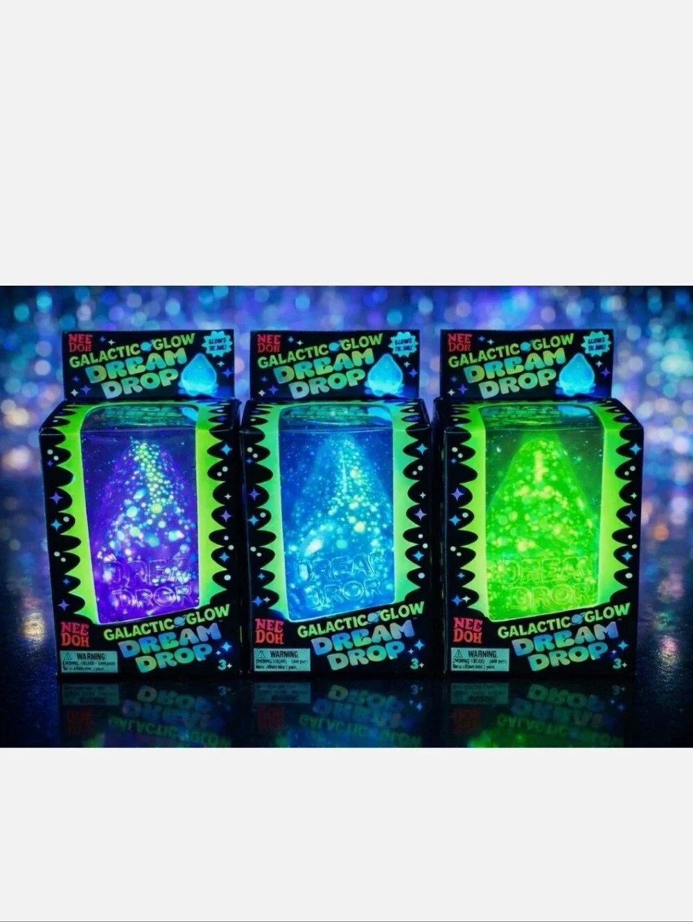 NEE DOH Galactic Glow Dream Drop W Stand. In Rare/sought After Color GREEN
